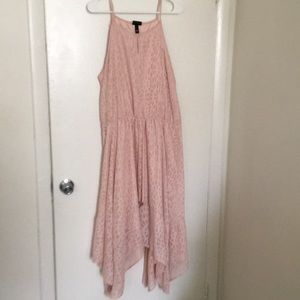 Dusty pink handkerchief dress